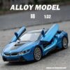 1: 32 i8 Alloy Car Model High Simulation Diecasts Toy With Sound And Light Pull Back Vehicles