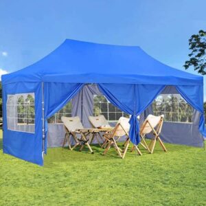 Zenova Heavy-Duty 10' x 20' Pop-Up Canopy Gazebo Tent - Blue