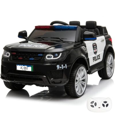 Land Rover-Style Ride-On Police Car (12V) - Black