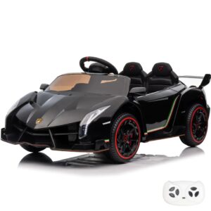 Lamborghini Veneno Ride-On Kids Car 12V – Sleek Black Edition (Ages 3-8)