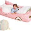 Pink Inflatable Travel Bed & Mattress - Twin Size Perfect for Sleepovers, Travel & Guests