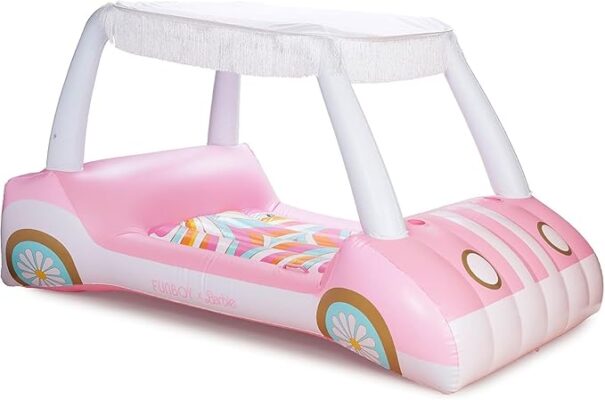 Barbie Luxury Inflatable Golf Cart Pool Float Pink Paradise for Pool or Backyard Fun