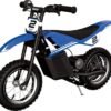 Razor MX125 Dirt Rocket Electric-Powered Bike with Authentic Motocross Geometry, Rear-Wheel Drive,100-watt, high-Torque, Chain-Driven Motor, for Kids 7+, Blue