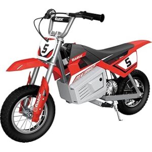 Razor MX350 Dirt Rocket - Electric-Powered Dirt Bike for Kids 8+, Up to 14 MPH, High/Low Speed Switch, Up to 60 Minutes Ride Time