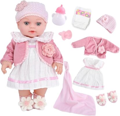 12" Adorable Baby Doll Playset – Complete Nurturing Kit for Little Caregivers