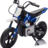 Electric Motorcycle for Kids Ages 5-15, 24V 200W Higher Speed Electric Dirt Bike, Kids Ride On Motorcycle with Rear Wheel Shock Absorber, LED Breath Light, Bluetooth, Music, Horn, Blue