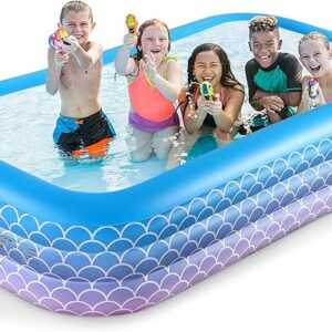 2025 Upgrade Inflatable Pool – Giant 120"x72"x22" Family Pool Pink Summer Fun for Kids & Adults
