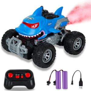 Blue Shark RC Monster Truck – Spray LED Light & High-Speed Stunts