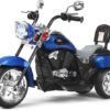 Kids Motorcycle, 6V Battery Powered Ride on Chopper Motorcycle w/Horn, Headlight, 3-Wheel Stable Ride on Toys, Electric Toddler Motorcycle for Kids, Gift for Boys Girls (Blue)