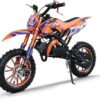 49cc Kids Dirt Bike, 2-Stroke Gas Powered Dirt Bike, Motorcycle with Off-Road Tires, Front/Rear Disc Brakes, Shock Absorption, Soft Seat Cushion, Mini Dirtbike for Kids 8-14, Orange