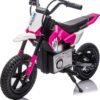 Electric Motorcycle for Kids Ages 5-15, 24V 200W Higher Speed Electric Dirt Bike, Kids Ride On Motorcycle with Rear Wheel Shock Absorber, LED Breath Light, Bluetooth, Music, Horn, Pink