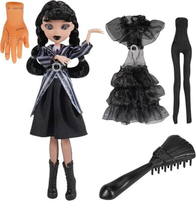 Girls Doll and Accessories, 10 inch Academy Uniform with Black Dress and Thing