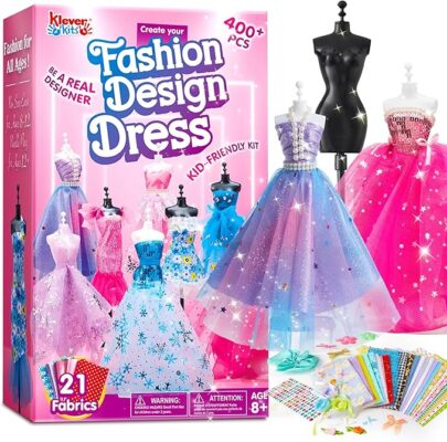 Klever Kits 400+PCS Fashion Design Crafts – Creative DIY Sewing Kit for Aspiring Designers