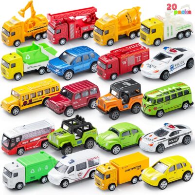 20PCS Diecast Pull Back Cars Set for Toddlers | Metal Toy Vehicles Bulk Pack for Boys | Friction-Powered Race Car Collection | Educational Gift Set for Kids