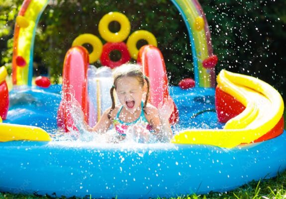 Garden Swimming Pool with Slide