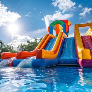 Vibrant Inflatable Water Slide Pool