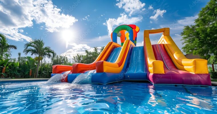 Vibrant Inflatable Water Slide Pool