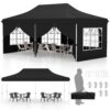 Costway 10 x 20FT Pop up Canopy Outdoor Canopy Tent with 6 Sidewalls - Black
