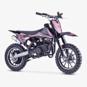 Girls Pink 50cc 2-Stroke Cross Bike – 46er Motorbike (Ages 6-12 | Vibrant Pink Design | Off-Road Fun)
