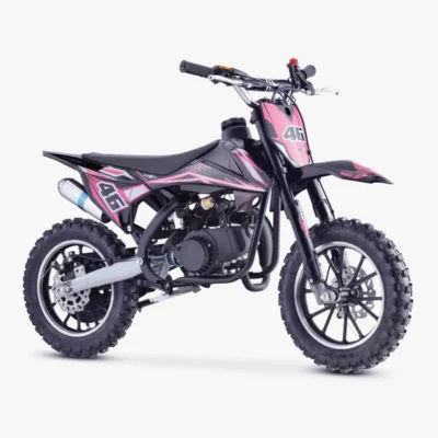 Girls Pink 50cc 2-Stroke Cross Bike – 46er Motorbike (Ages 6-12 | Vibrant Pink Design | Off-Road Fun)