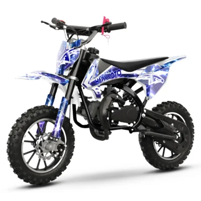 Age 6-12 Kids Blue-Storm Chunky Tyre 49cc Petrol Dirt Bike