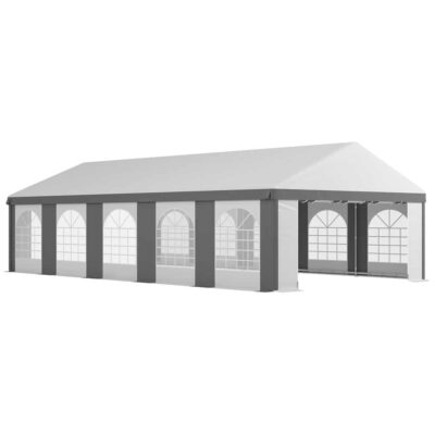 Outsunny 20' x 33' Heavy Duty Party Tent & Carport with Removable Sidewalls and Double Doors, Large Canopy Tent, Sun Shade