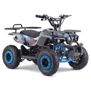 Funbikes Ranger 50cc Premium Nardo Grey Blue Kids Mini Petrol Quad Bike