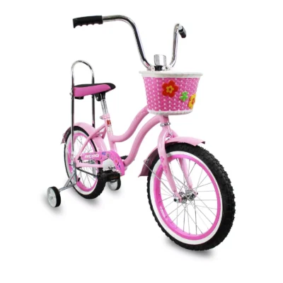 16" Pink Lowrider Cruiser Bike – Classic Style with Training Wheels (Perfect Gift for Girls)