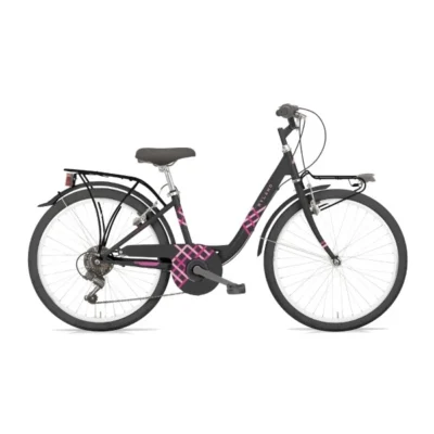 Alley 26.2" Women's City Bike – Sleek Steel Commuter in Black/Fuchsia (Size S)